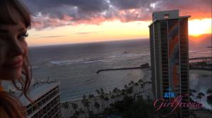 Aliya swims with dolphins, and gets off all over!